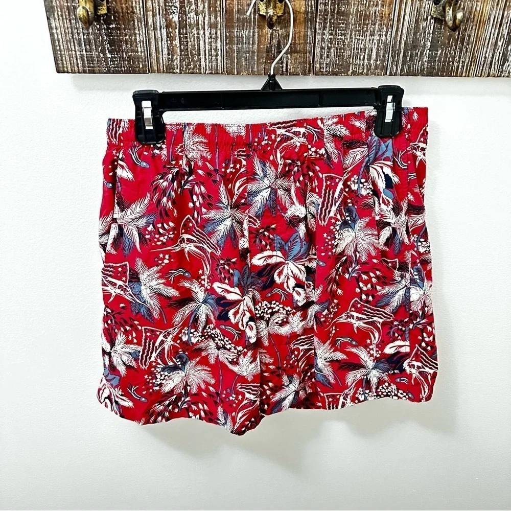 Columbia PFG Swim Trunks Mens small Red Tropical Pockets Mesh Lined Shorts